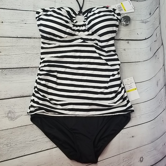 Michael kors black white 2 piece swimsuit sz M. TAG REMOVED but not worn. - Picture 6 of 6